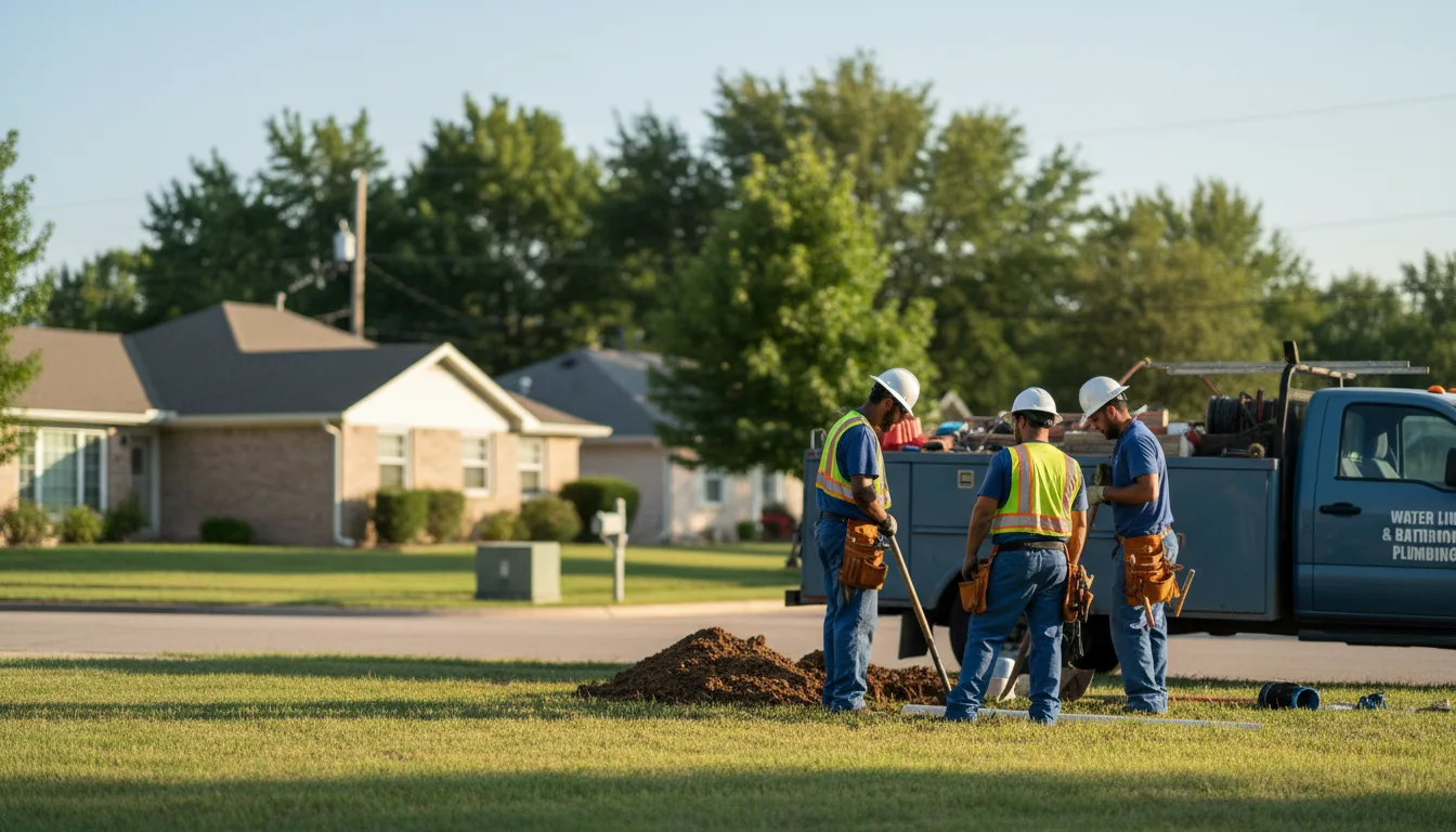 Residential water line and bathroom plumbing service in Lawrenceburg, IN